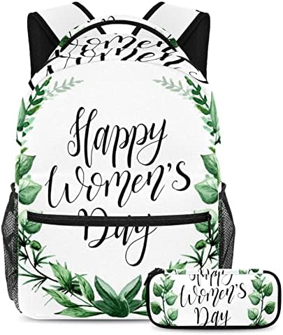 Mochila VBFOFBV para mulheres Laptop Backpack Backpack Bolsa Casual, Feliz Dia das Mulheres