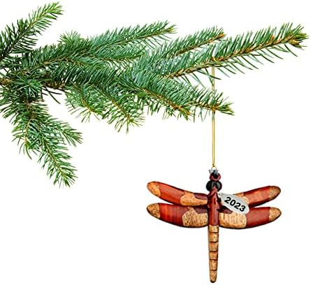 Presentes de libélula para mulheres ou para homens, 2023 Ornamentos de libélula - Design de madeira artesanal de madeira - vem