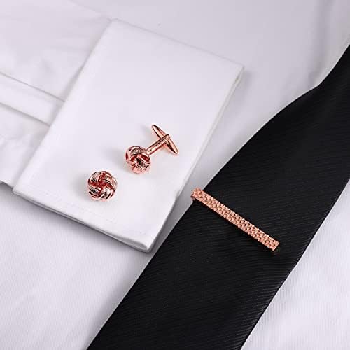 Hawson Metal Cufflinks e Tie Clip Set for Men Novelty Cuff Links e Tie Bar Gifts Para Nível de Casamento, Futebol,
