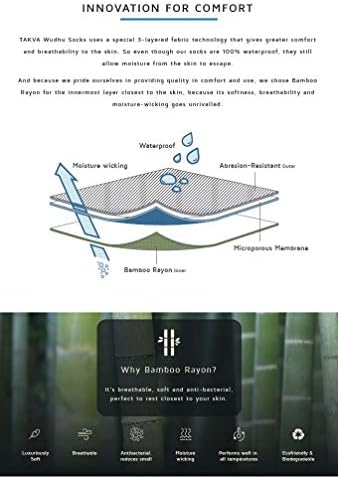 Takva Wudhu Meias | Meias à prova d'água de bambu adequadas para várias atividades ao ar livre