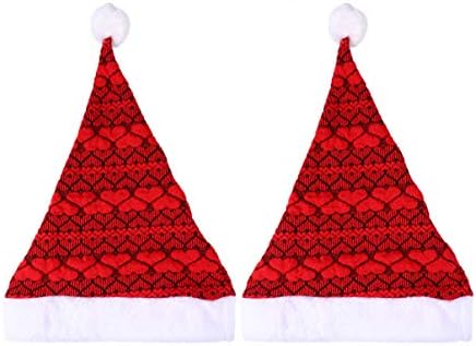 Nuobesty luxuoso Papai Noel Hat 2pcs Natal Papai Noel Hat para luxuosos adultos unissex Papai Noel Chapéu de Natal Decorativo