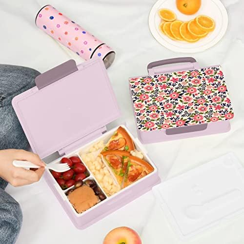 Kigai Spring Pink Floral Lanch Box Recipiente de 1000ml Bento Caixa com Spoon Fork