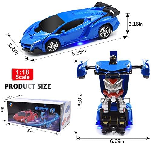 Jeestam RC Car Robot para Kids Transformation Car Brinquedo, Modelo de veículo de deformação de controle remoto com um botão Transformar