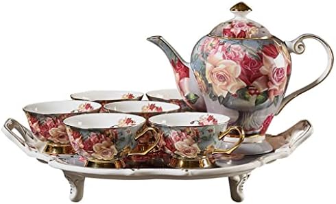 GGEBF clássico rosa europeu China China Conjunto de café em casa Conjunto de chá de cerâmica xícara de café e chá de chá de chá