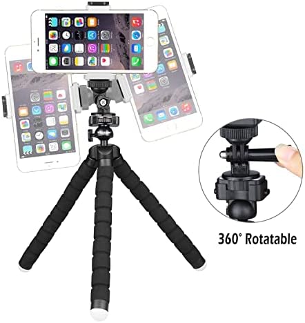 Ubeesize Light Ring Selfie com suporte de tripé e suporte para celular e tripé, tripé flexível de telefone com remoto sem fio,