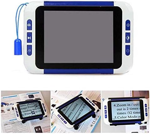 Fenging Portable portátil Montíbege digital, 32 polegadas de leitura eletrônica de 32x com vários padrões de cores, suporte a saída AV na TV para baixa visão e daltonismo - 32GTF