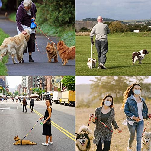 Coleira para cães pequenos, trelas de cães de padrão floral para cães médios, treino de caminhada de 4 pés de lases para cachorro pequeno para cachorros e gatos
