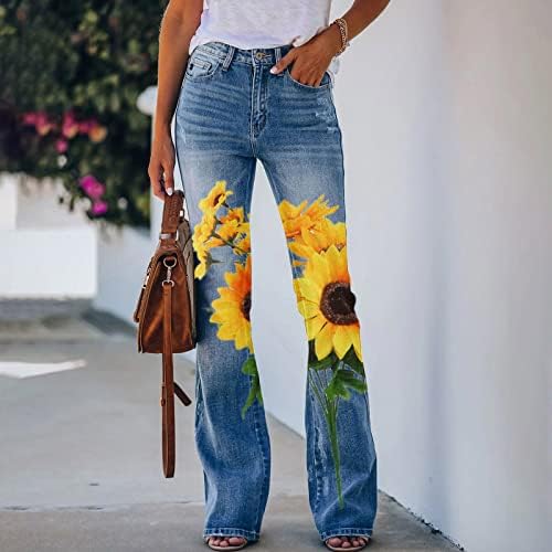 Miashui mulheres calças casuais para calças femininas de verão Padrão impresso Jeans largo jeans Estabelecer mulheres negócios casuais