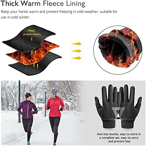 Mixo Luvas de tela sensível ao toque de inverno para homens Mulheres anti-deslizamento de clima frio Luvas esportivas