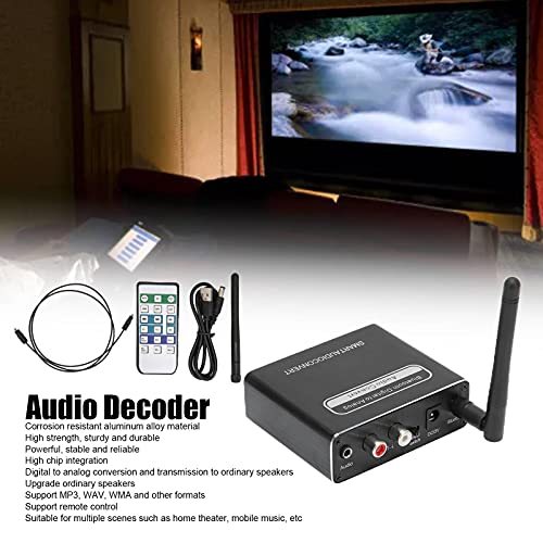 Adaptador de conversor de áudio Rufsmaan, Bluetooth digital a analógico decodificador de áudio coaxial de fibra coaxial para home theater