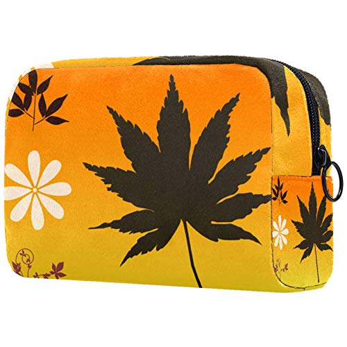 Bolsa de higiene pessoal Bolsa de lava -lava de maquiagem cosmética com zíper folhas e flores para acessórios de viagem Essentials
