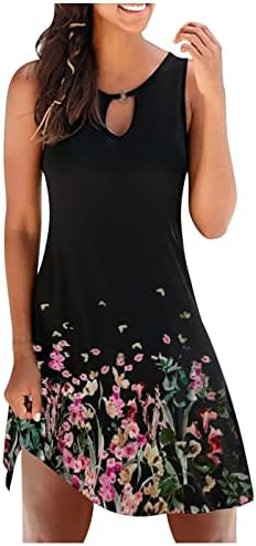 Vestidos de verão Zefotim para mulheres 2023 mangas floral V Mini Tshirt Dress Casual Casual Casual