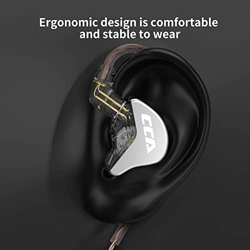 No Monitor de Ear CCA CRA Ultra-Thin Driver Dinâmico Dinâmico Dinâmico Earbuds Bass Earbuds com cordão removível de 2 pinos, compatíveis com iPhone Android, iPad mp3, se encaixa em todos os dispositivos de interface de 3,5 mm