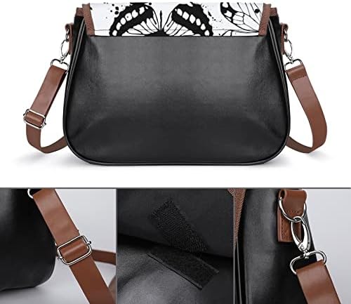 Bolsa de couro preto e branco Bolsa de couro crossbody bolsa de bolsa de moda fanny pack pack ombro de ombro para homens mulheres