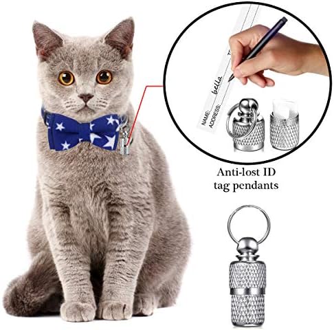Ameolela 2 Pack Breakaway Cat Collar, colares ajustáveis ​​de segurança de gatos com gravata lances e campai