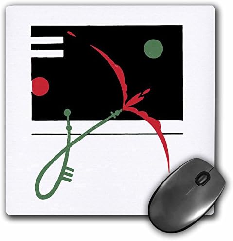 3drose LLC 8 x 8 x 0,25 polegadas Mouse pad, vermelho verde e preto deco moderno