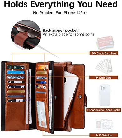 Carteiras de couro feminino de Bostanten RFID Bloqueio de grande capacidade ＆ Couro de 15,6 polegadas Backpack de laptop
