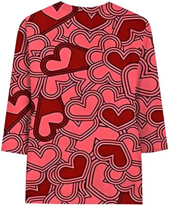 Camisas do Dia dos Namorados Mulheres adolescentes camisa dos namorados adorar letras de coração estampar camisetas Valentine Tops
