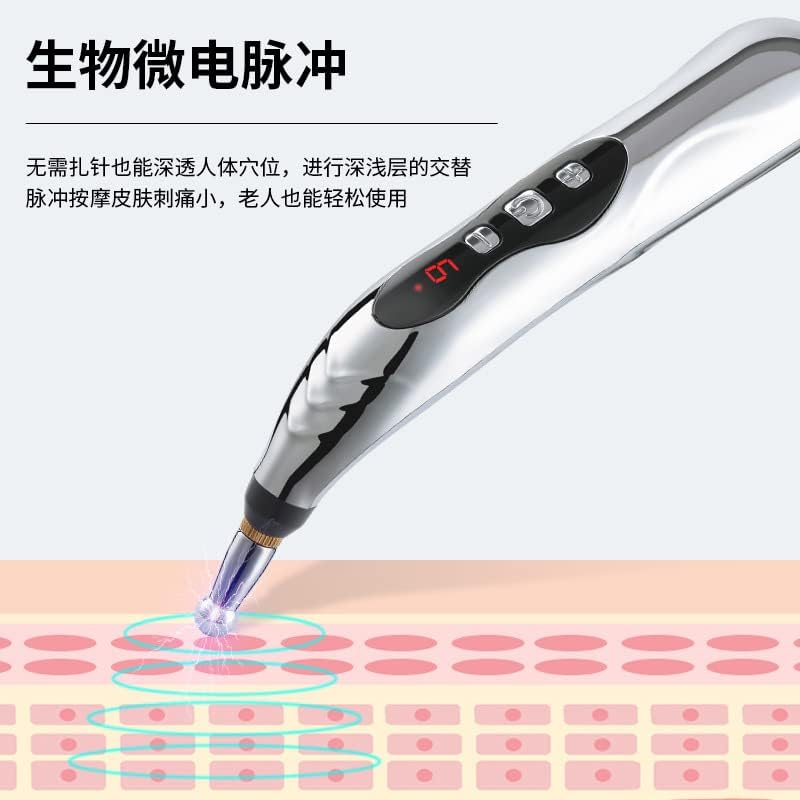 LEMAIL WIG nova caneta recarregável de acupuntura de três cabeças Meridian Massage Meridian Stick Nine Speed ​​Recargável