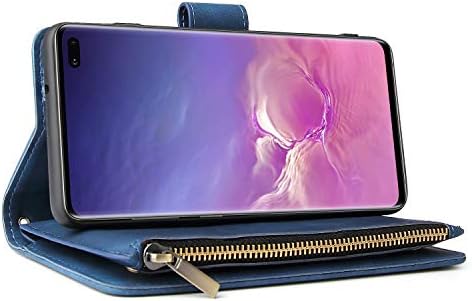 Caixa da carteira da Chicaase para Galaxy S10 Plus, Capa Samsung S10+ Plus, Bolsa de couro com zíper de bolso de bolso