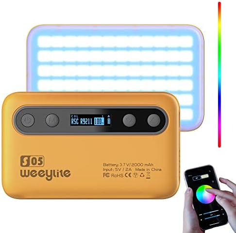 Iluminação fotográfica S05 RGB, painel de iluminação LED portátil de controle de aplicativos, luz LED da câmera para fotografia