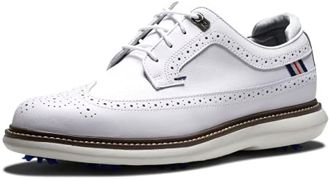 Footjoy Men's Traditions-Wing Tip Golf Sapato