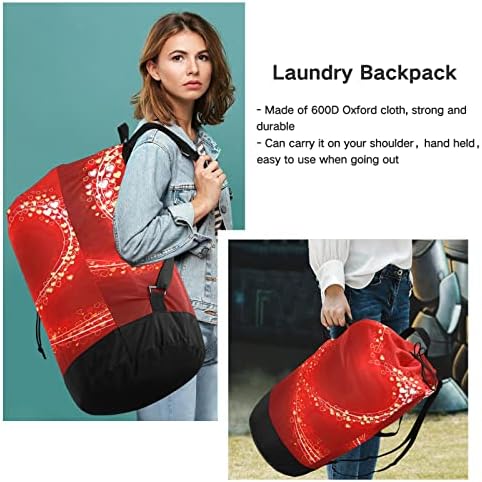 Bolsa de lavanderia com alças de ombro com alças de lavanderia Backpack Saco de tração de tração Handper Handper for Camp Laundromat