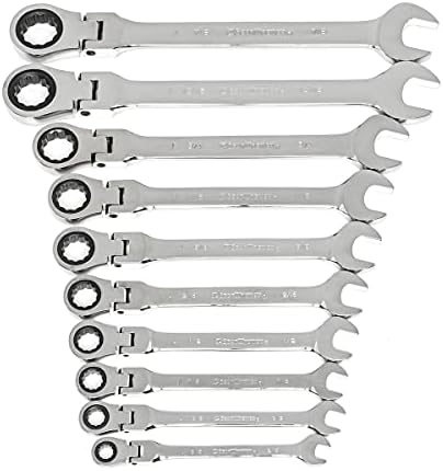Gearwrench 10 pc. 12 pontos Flex Head Ratcheting Combination SAE Clear