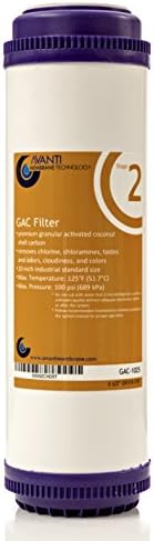 Filtro de carbono ativado granular estágio 2 para o sistema de água potável de filtragem RO-pico-10 polegadas, 2,5 od x 9-7/8 L