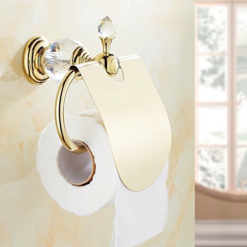 Sweejim titular de papel dourado papel higiênico rolo de parede montado em banheiro titular papel papel higiênico suporta ouro