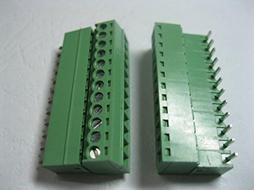 40 PCS ângulo de 12 pinos/pitch de maneira 3,81 mm Terminal Block Connector Green Color TIPO COMBLEGIL COM PIN de ângulo