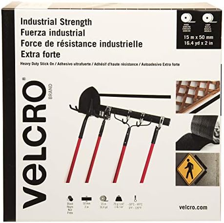 Fita de força industrial da marca Velcro | Uso interno, corte a comprimento | Poder de retenção superior | Branco, 16,4 jardas x 2 em