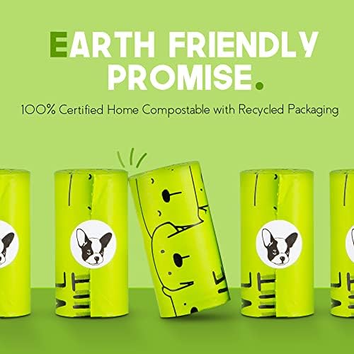 Sacos de cocô de cocô com compostable certificados com alças - 10% para caridade - ASTM D6400 & EN 13432 PAOP GRANE