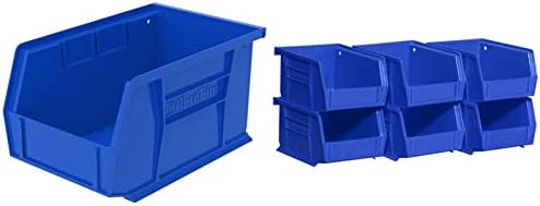 Akro-Mils 30237 Akrobins Plástico Bin Solping Packing Backing Rececters, Azul e 08212Blue 30210 Akrobins Bin Stawing Bin Holding Recipientes, azul, 6 pacotes