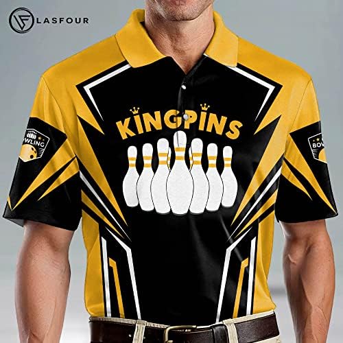Lasfour Custom USA Bowling Shirts com nome, camisas de boliche para homens, camisas de time de boliche patrióticas para homens e mulheres
