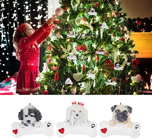 Pingente de resina de cães de árvore de Natal, evite moer pingente de resina de filhote de filhote de Natal <br/> adequado para decoração de resina de Natal