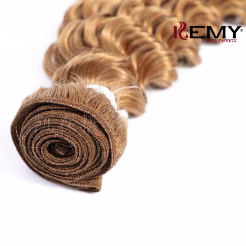 Remy Hair Humanos Pacotes de onda profunda Mel com extensões de cabelo loiro Um pacote de 26 polegadas Taços para mulheres