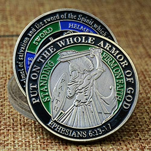 Coloque toda a armadura de Deus Ephe 6: 13-17 Medalhão do coletor de moedas do esmalte 3D do esmalte