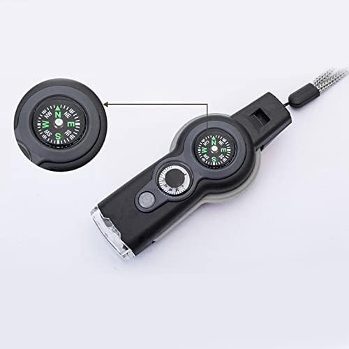 GGRBH 7 em 1 de emergência Whistle Whistle Compass Lente Lens Light Light Lights
