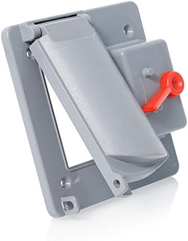 LEVITON WP2SG-GY CAPA à prova de intempéries, tampa plana de plástico, interruptor de 2 gang, decora / gfci, cinza