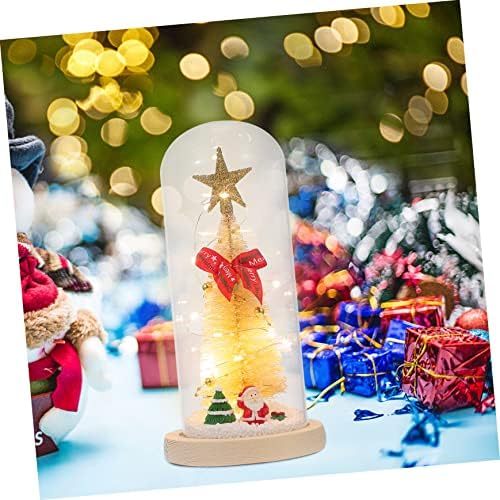 STOBOK 1PC Tabela Ornament Light Xmas Desk Creative Bedside Dome Star Presens com quarto LED de mesa de vidro de vidro Centro de Natal Night Night Whit sem árvore de decoração