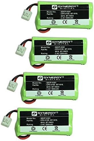 Baterias de telefone sem fio Synergy Digital - Substituição para AT&T BT8001, BT8300, BT184342, BT284342 BATERIAS