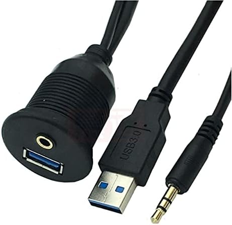 Conectores 1m/2m Painel de montagem de descarga USB USB 2.0 USB 3.0 Cabo do painel de extensão de 3,5 mm para motocicleta de carro