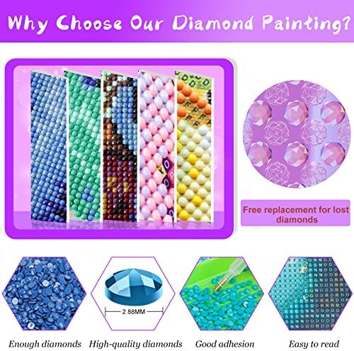 Kits de pintura de diamante QAZWSX para adultos adultos diy 5d diamante ponto de perfuração completa kit de bordado