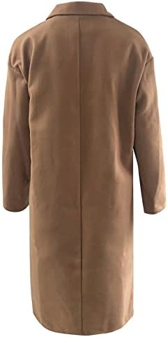 Casacos de trincheira ndvyxx para mulheres, 2022 inverno casual quente lã mistura casaco de ervilhas longas quebra -vento de