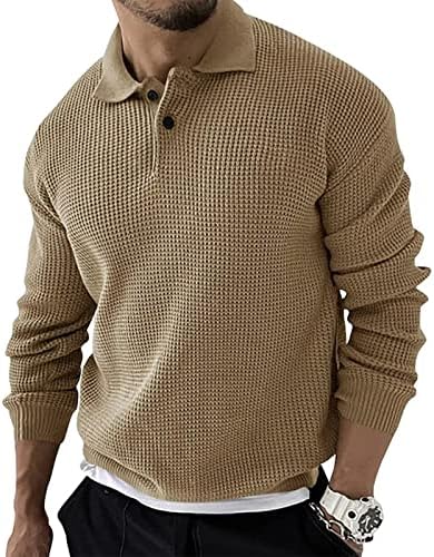 Dudubaby masculino Mock Button Button Sweater Twisted Stand Collar Twits Suplover Sweater
