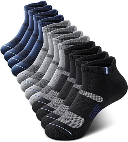Yeblues 6 embalam meias de tornozelo -meias de aba de baixo corte de baixo corte com suporte de arco para a corrida