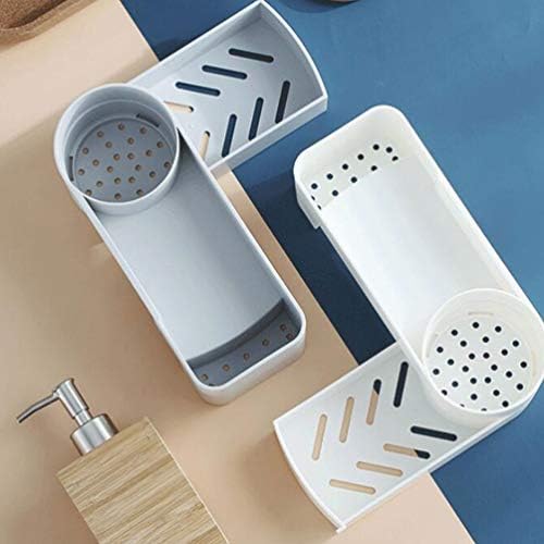 Cabilock Prate prateleiras de plástico Plástico Montado de dentes montado em parede para banheiro Organizador de banheiro