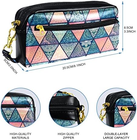 TBOUOBT BACOS COSMETOS Sacos de maquiagem para mulheres, bolsas de maquiagem pequenas bolsas de viagem, triângulo clássico de triângulo rosa azul