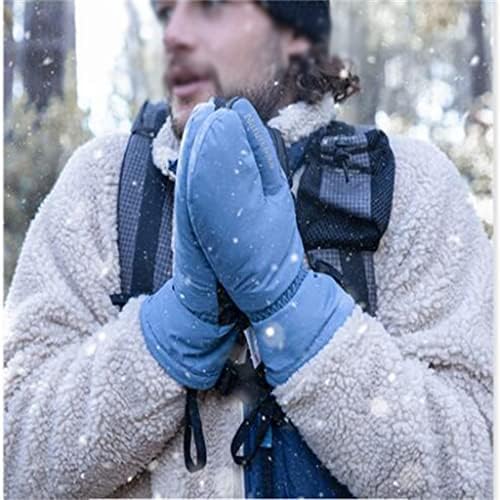 Luvas de esqui de três dedos do Gretd Outdoor de três dedos de vela do inverno masculino mais a veludo espessando as mulheres que dirigem à prova de frio e quente